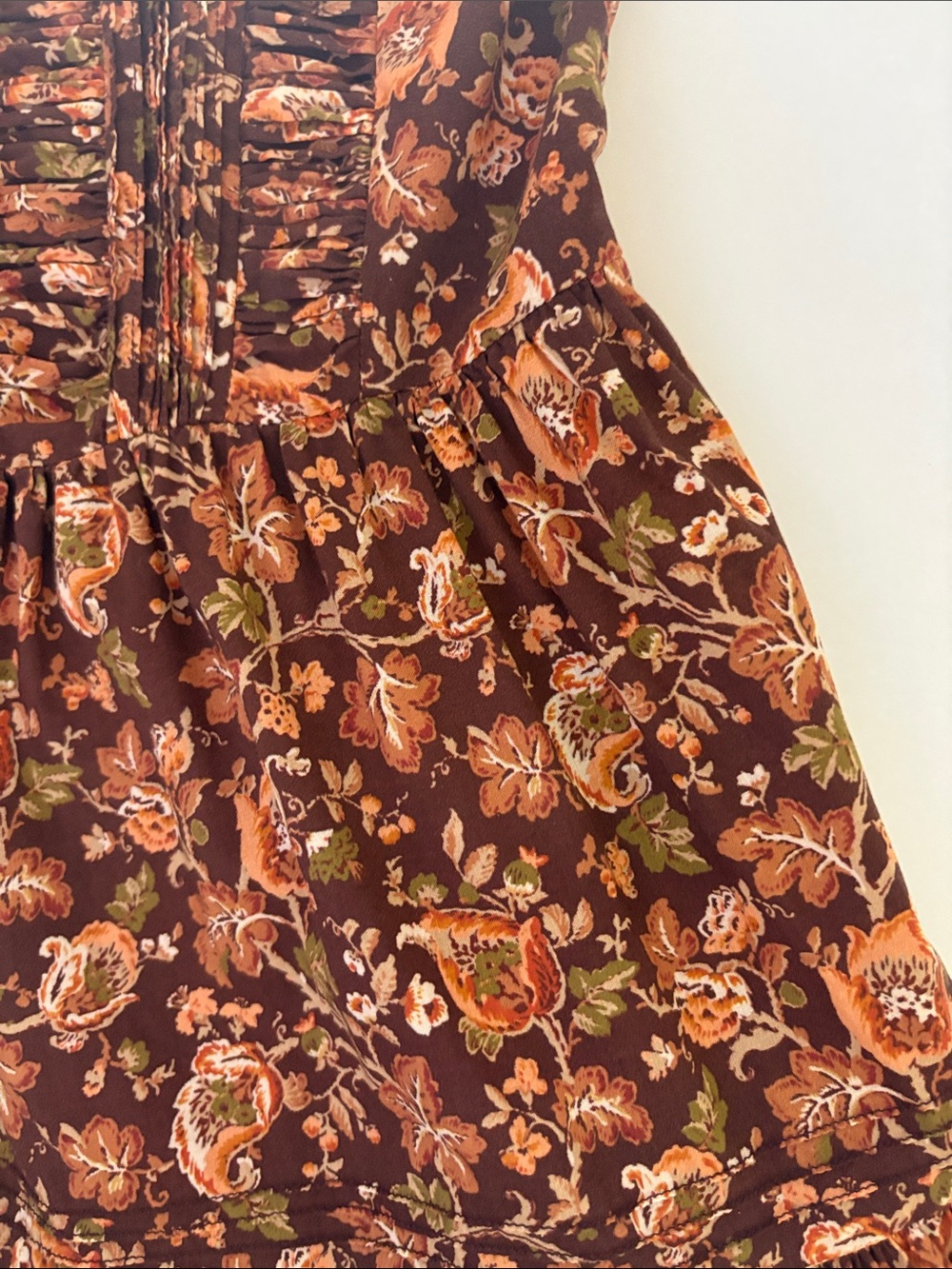 Doen Philana Mulberry Vine Floral Organic Cotton Tiered Maxi Dress Small - Picture 8 of 14